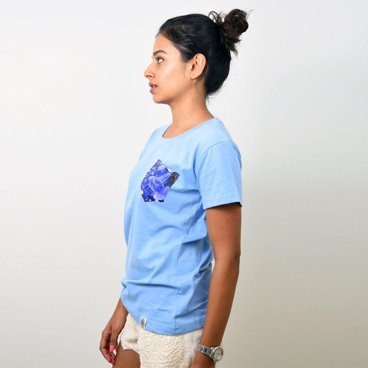 Women's Blue Jacaranda Pocket T-shirt