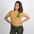 Women's Brown Cannabis Pocket T-shirt