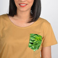 Women's Brown Cannabis Pocket T-shirt