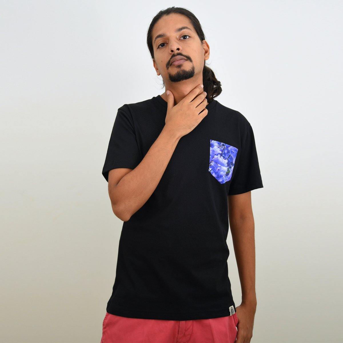 Men's Black Jacaranda Pocket T-shirt