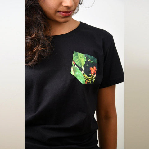 Women's Black Coffee Pocket T-shirt