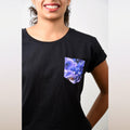 Women's Black Jacaranda Pocket T-shirt