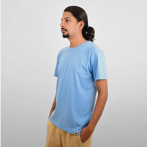 Men's Blue Plain T-shirt