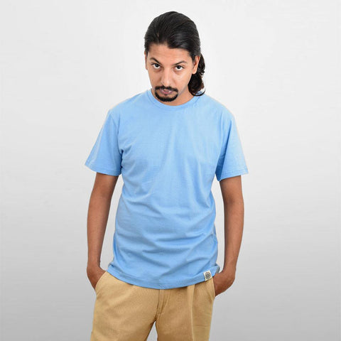 Men's Blue Plain T-shirt